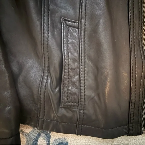 Michael Kors Black genuine Leather biker Jacket women’s xl